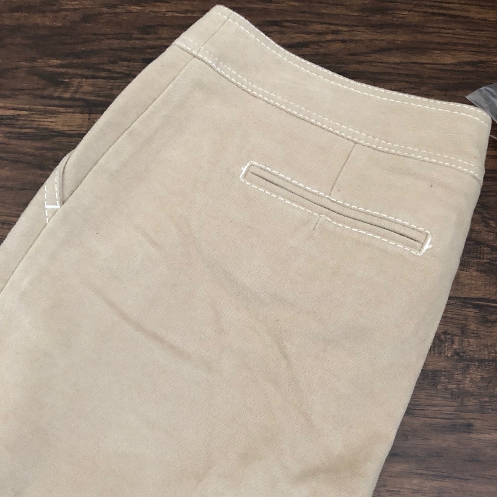 NWOT Bebe Tan Faux Suede Pants 6 Boot Cut - Picture 4 of 6